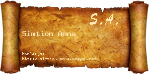 Simtion Anna névjegykártya